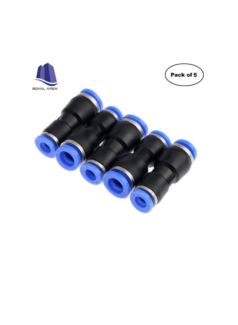 PU Pipe Fittings Polyurethane Pneumatic Pipe Push in to Connect Fittings Reducer Socket Pack of 5, 8x6mm  - Image 3