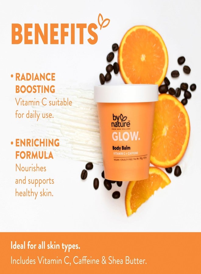By Nature Glow Vitamin C + Caffeine Body Balm for Dark Spots - Hydrating Skin Moisturizer with Whipped Shea Butter - Vegan, Cruelty-Free, Made in New Zealand (6.8 oz) - Image 2