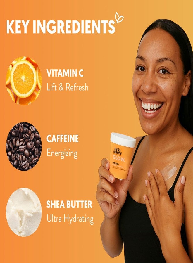 By Nature Glow Vitamin C + Caffeine Body Balm for Dark Spots - Hydrating Skin Moisturizer with Whipped Shea Butter - Vegan, Cruelty-Free, Made in New Zealand (6.8 oz) - Image 4