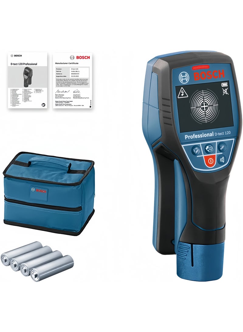 BOSCH D-TECT120 Professional Wall Scanner and Floor Radar, Intuitive radar scanner for almost all materials, Wall and Floor Detection Scanner, Stud Finder for Wood, Metal, and Live Wire Detection - Image 1