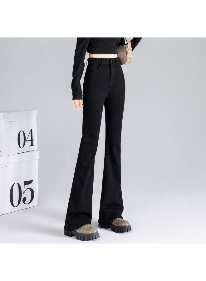 EPTISON Slim-fit Flared Jeans For Women - 2025 Summer Black Stretchy Bootcut Pants, Versatile Flare Leg Trousers - Image 5