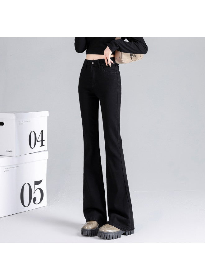 EPTISON Slim-fit Flared Jeans For Women - 2025 Summer Black Stretchy Bootcut Pants, Versatile Flare Leg Trousers - Image 4