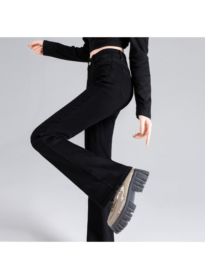 EPTISON Slim-fit Flared Jeans For Women - 2025 Summer Black Stretchy Bootcut Pants, Versatile Flare Leg Trousers - Image 2