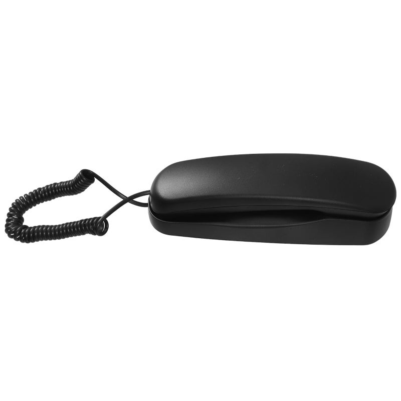Black Retro Wall Mount Corded Landline Telephone Portable Mini Phone for Office Home Hotel - Image 2