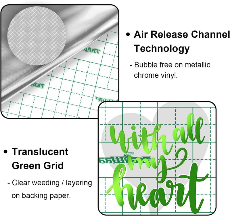 TECKWRAP Chrome Vinyl Neon Green Metallic Permanent Vinyl with Air Channels 1ftx5ft, Lime Green - Image 2