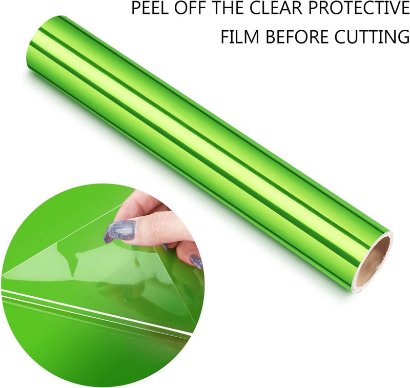 TECKWRAP Chrome Vinyl Neon Green Metallic Permanent Vinyl with Air Channels 1ftx5ft, Lime Green - Image 1