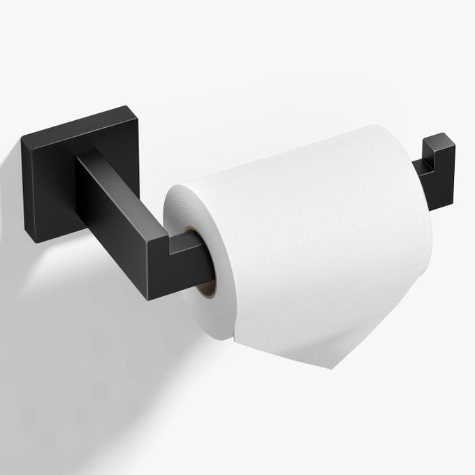 MATTE BLACK TOILET PAPER HOLDER WALL MOUNT PREMIUM 304 STAINLESS STEEL SQUARE TOILET PAPER ROLL HOLDER FOR BATHROOM RUSTPROOF