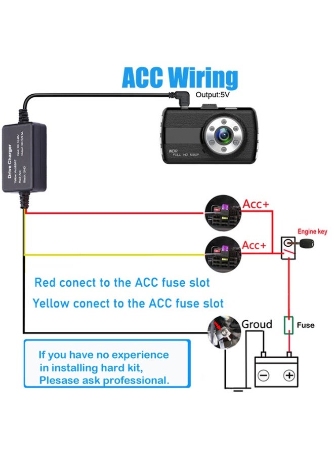 Generic Driving recorder hard cable kit, 12V-30V to 5V/2A, TypeC USB hard cable kit, suitable for driving recorder, 8 fuse distribution cable and installation tools, 24-hour parking monitor and low voltage protection (11.5 feet)  - Image 5