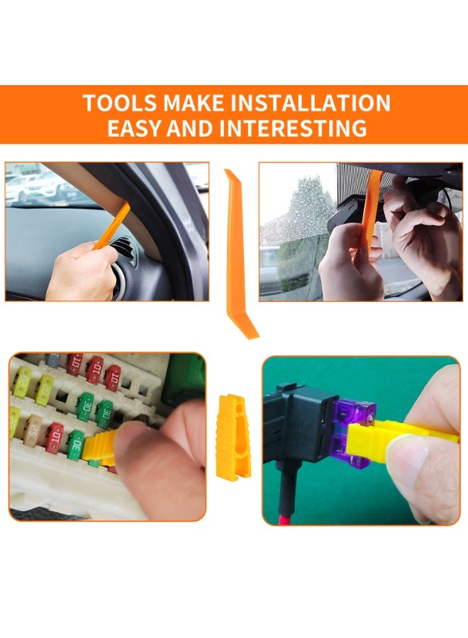 Generic Driving recorder hard cable kit, 12V-30V to 5V/2A, TypeC USB hard cable kit, suitable for driving recorder, 8 fuse distribution cable and installation tools, 24-hour parking monitor and low voltage protection (11.5 feet)  - Image 2