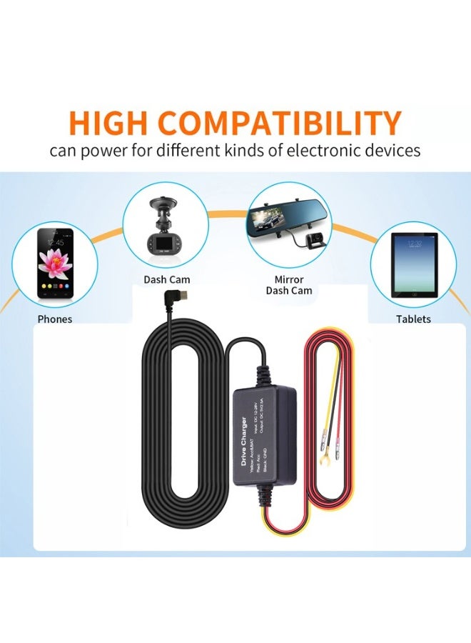 Generic Driving recorder hard cable kit, 12V-30V to 5V/2A, TypeC USB hard cable kit, suitable for driving recorder, 8 fuse distribution cable and installation tools, 24-hour parking monitor and low voltage protection (11.5 feet)  - Image 4