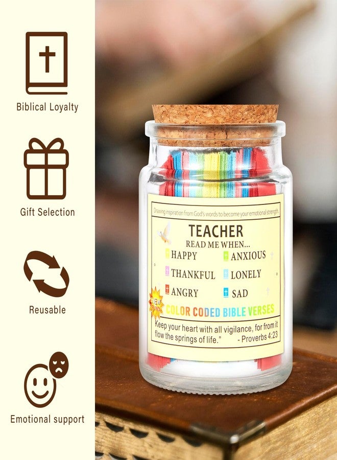 ClenyMagi 108 Bible Verse Jar for Teacher - Christian Teacher Appreciation Gifts, Thanksgiving Gift, Christmas Gift, Encouragement Jar with Uplifting Scripture Verses - Image 3