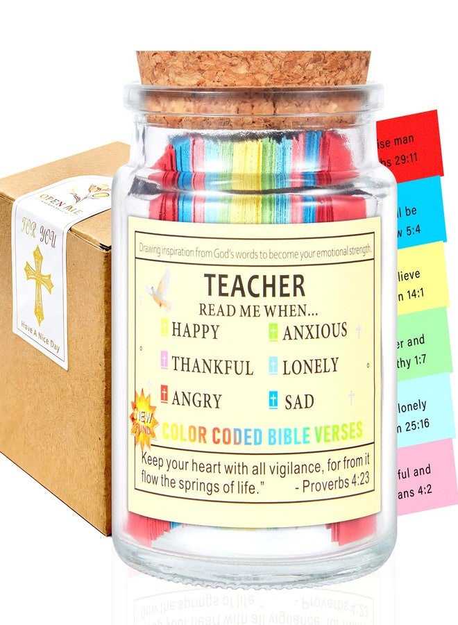 ClenyMagi 108 Bible Verse Jar for Teacher - Christian Teacher Appreciation Gifts, Thanksgiving Gift, Christmas Gift, Encouragement Jar with Uplifting Scripture Verses - Image 1