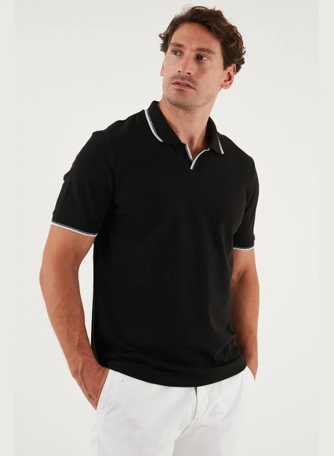 Buratti  Buratti Cotton Regular Fit Stripe Detailed Polo Collar T Shirt Men's POLO COLLAR T SHIRT 5902964 for Men | Best Price UAE