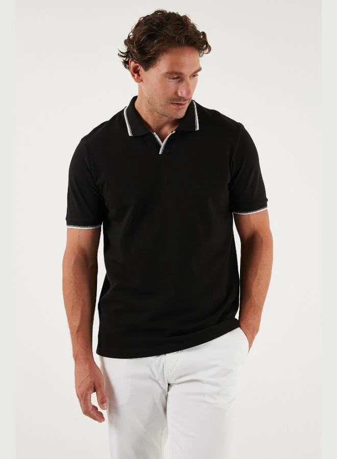 Buratti  Buratti Cotton Regular Fit Stripe Detailed Polo Collar T Shirt Men's POLO COLLAR T SHIRT 5902964 for Men | Best Price UAE