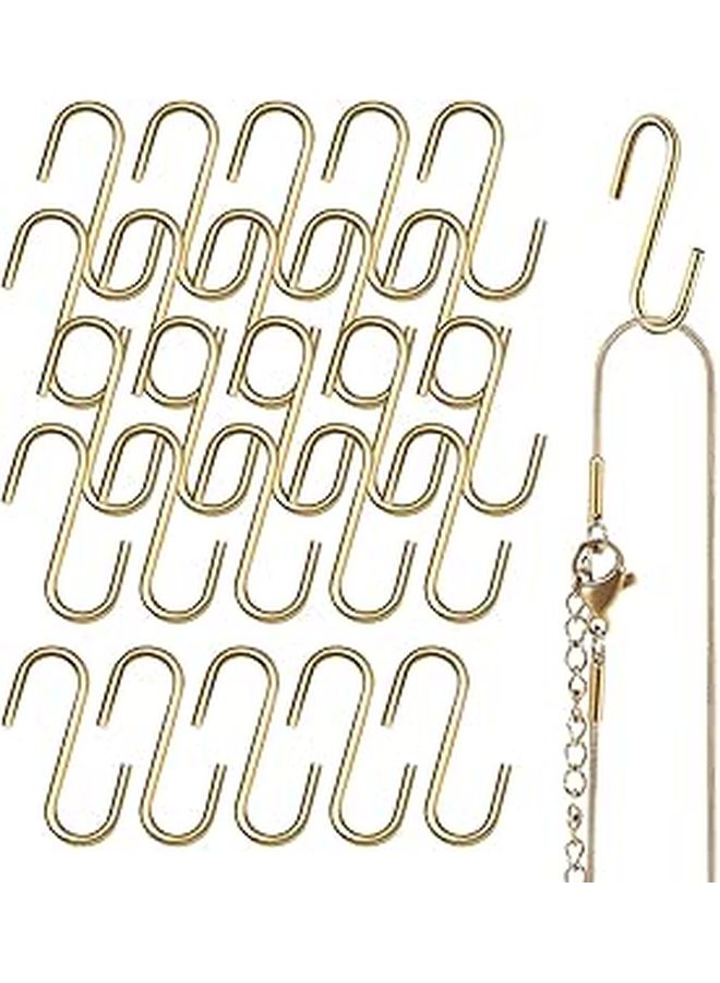 25 Pcs 8x22mm Iron S Hooks Mini Hanging Hooks for Home Organization Jewelry Key Storage - Image 1