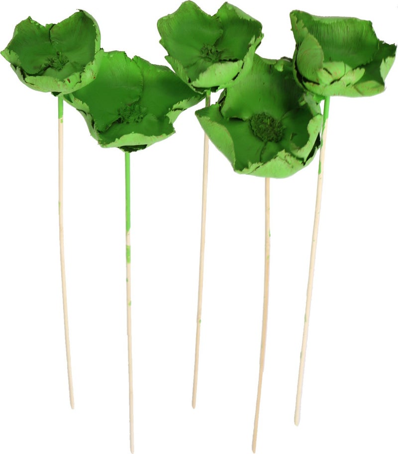 Generic Artificial Flower Storage Dry Flower 5-Piece Palm Cap Bunch Palm Cup Flower 45 cm Retro Green 