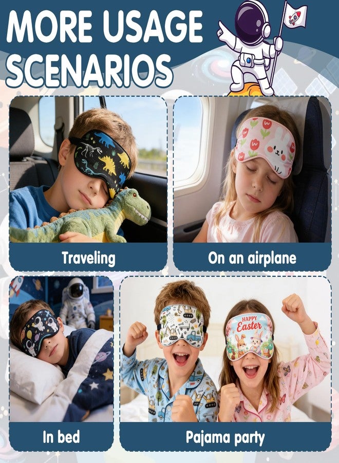 FRESHME Space Astronaut Sleeping Eye Mask - Cool Galaxy Eyes Mask with Adjustable Strap, Soft Lightweight Cartoon Cute Silk Eye Cover for Night Sleep Travel Airplane Home Sleepover Party Gift Supplies - Image 4