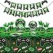 Tiamon 172 Pcs Video Game Party Decoration Gaming Party Tableware Supplies Happy Birthday Banner Tablecloth Paper Plates Level up Theme Decorations for Boy Serves 24 GuestsGreen - Image 2