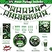Tiamon 172 Pcs Video Game Party Decoration Gaming Party Tableware Supplies Happy Birthday Banner Tablecloth Paper Plates Level up Theme Decorations for Boy Serves 24 GuestsGreen - Image 4