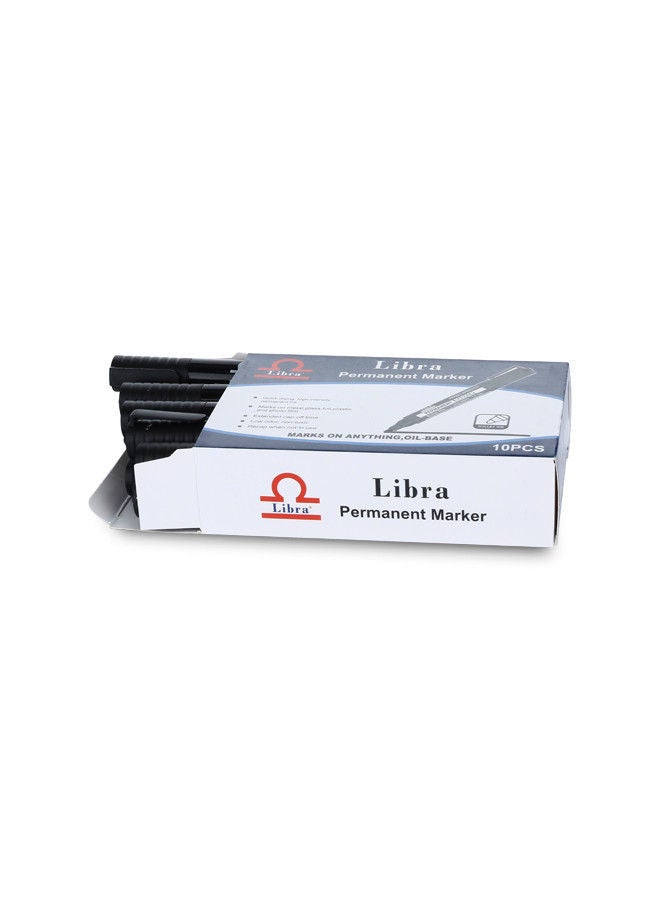 Libra Bullet Nib Permanent Marker Black |Marker Pen Suitable to use on most surfaces. Mark and write on any non-porous surface such as wood, glass, plastic, or cardboard-10pcs Box  - Image 5