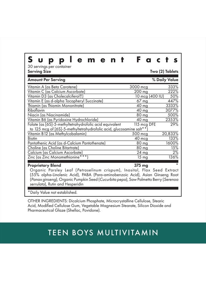 MICHAEL'S Health Naturopathic Programs Teen Boys - 60 Vegetarian Tablets - Daily Multivitamin Supplement - Kosher - 30 Servings - Image 2