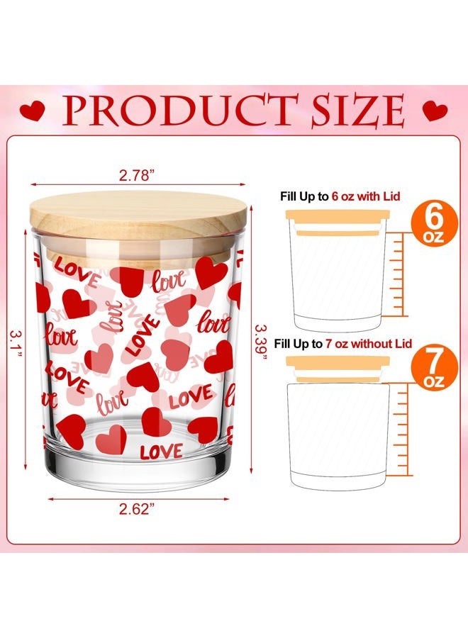 Ziliny 10 Pcs Love Valentine Glass Candle Jars Empty Containers Bulk 7 oz Glass Jars with Cork Lids Tins for Valentine Holiday Candle Making Storing Biscuits Tea Party Favors - Image 2