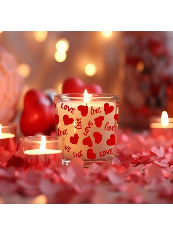 Ziliny 10 Pcs Love Valentine Glass Candle Jars Empty Containers Bulk 7 oz Glass Jars with Cork Lids Tins for Valentine Holiday Candle Making Storing Biscuits Tea Party Favors - Image 4