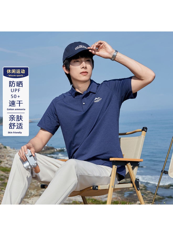 Fomoce upf50+ Men's Casual Short-sleeve Polo Shirt With Collar For Outdoor Wear - Image 2