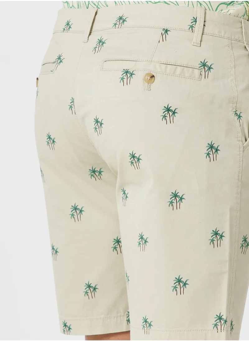 Mango Man Palm Tree Printed Shorts