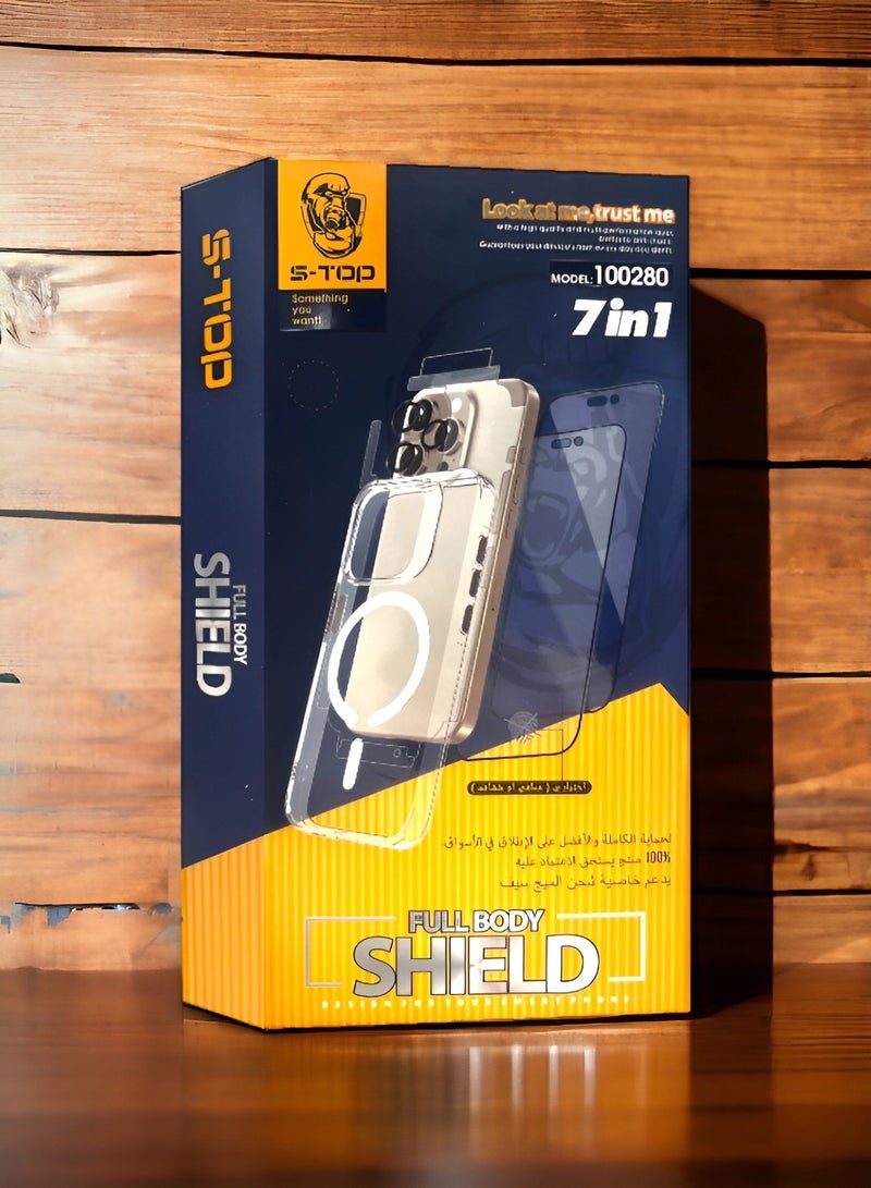 اس-توب بكج الحماية الكاملة لـ آيفون 15 (iPhone 15) حماية كاملة لجهازك ضد الخدوش والسقوط (7in1), البكج الأصلي من S-TOP - Image 2