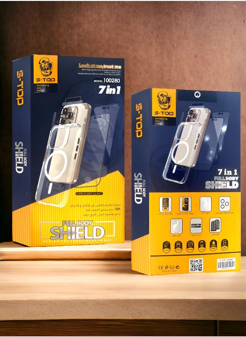 S-TOP - Full protection package for iPhone 15, complete protection for your device against scratches and falls (7in1), original package from S-TOP - Image 1