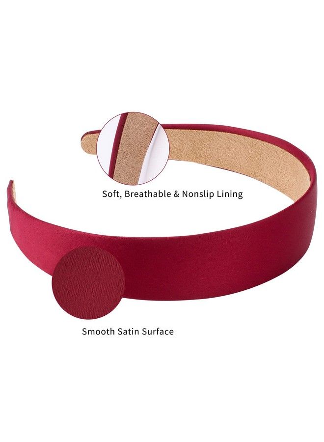 Wecoe 10 Pack Satin Headbands 1.3 Inch Wide Headband Girls Red White Black Headband Women Non Slip Fashion Hair Bands Diy Mothers Day Hair Accessories Women Girls Diademas Coreanas Para Mujer - Image 4