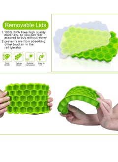 Y&D 2 Pack Silicone Molds of Ice Cube Trays with Lid Flexible 4-Ice Trays BPA Free  - Image 4