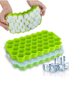 Y&D 2 Pack Silicone Molds of Ice Cube Trays with Lid Flexible 4-Ice Trays BPA Free  - Image 1