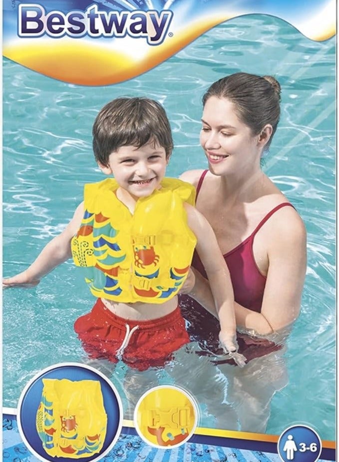Bestway Bestway Inflatable Kids Swim Vest - Float Vest, Swim Training Aid for Children, Boys & Girls, Yellow (3-6 Years) - Image 4