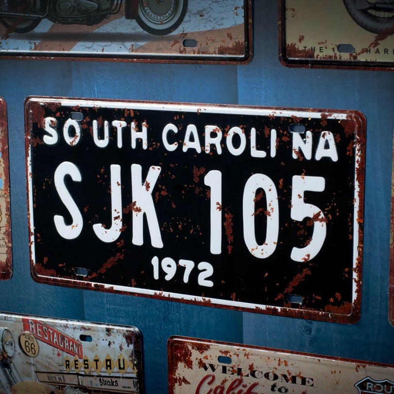 Eazywagon "South Carolina - SJK 105" Vintage Retro Metal Signs - License Wall Plate, Car Tag - Ideal for Cafe, Restaurant, Shop, Home, Hotel, Club, Office, Living Area - Design Plaque (30x15cm) - Image 2