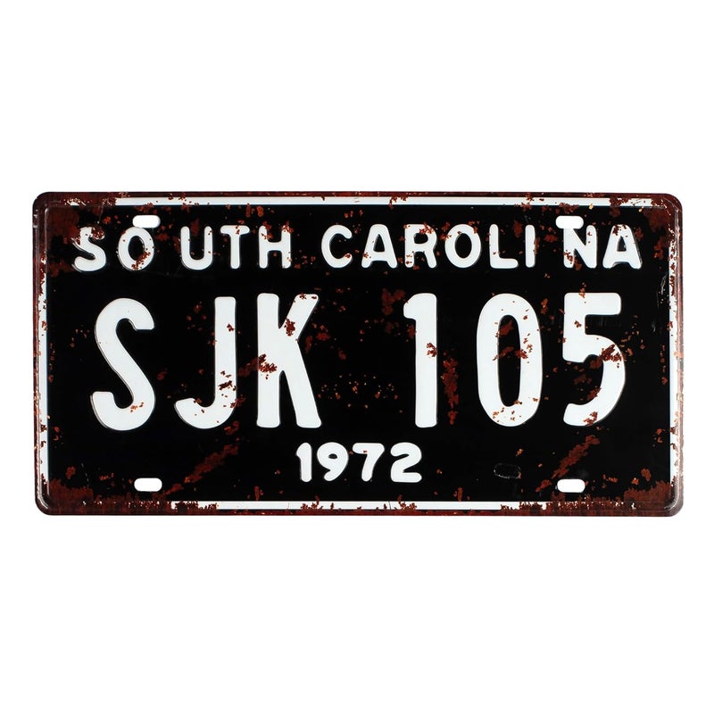 Eazywagon "South Carolina - SJK 105" Vintage Retro Metal Signs - License Wall Plate, Car Tag - Ideal for Cafe, Restaurant, Shop, Home, Hotel, Club, Office, Living Area - Design Plaque (30x15cm) - Image 1