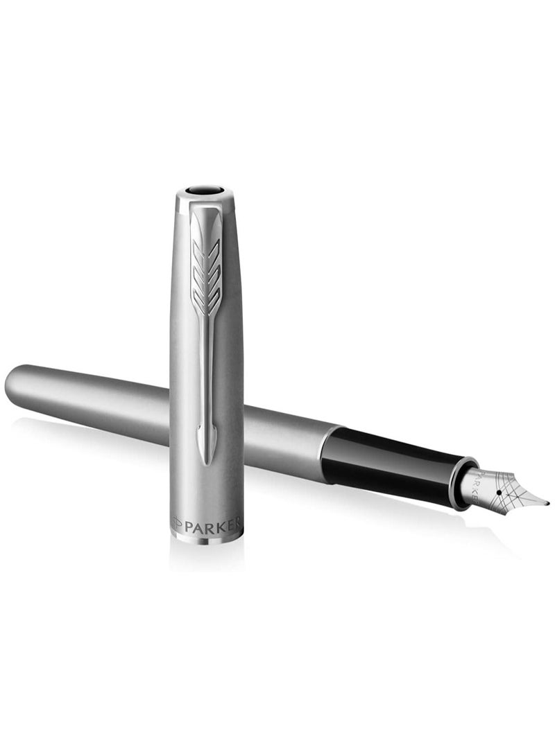Parker sonnet stainless steel sandblasted| chrome trim| fountain pen| gift box| 9934, 2146874 - Image 4