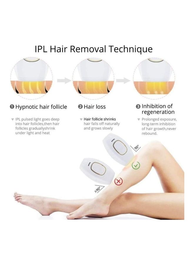 Rock Pow Painless Permanent Laser Hair Removal Device With 1 Razor  IPL System 500000 Light Pulse Whole Body  Unisex Epilator White - Image 2
