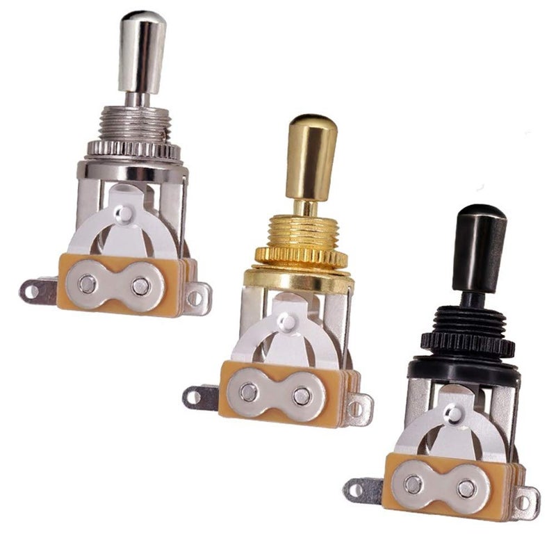 JD.Moon Electric Guitar 3 Way Toggle Switch Pickup Selector Switch with Brass Tip Knob (Black) - Image 3