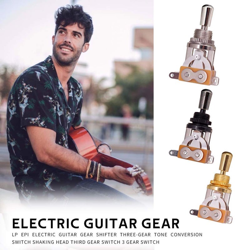 JD.Moon Electric Guitar 3 Way Toggle Switch Pickup Selector Switch with Brass Tip Knob (Black) - Image 5