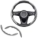 Lunwag 2pcs Universal Fit Carbon Fiber Steering Wheel Cover AntiSkid Steering Wheel CoverSegmented Steering Wheel ProtectorCar Interior Accessories Gray - Image 2