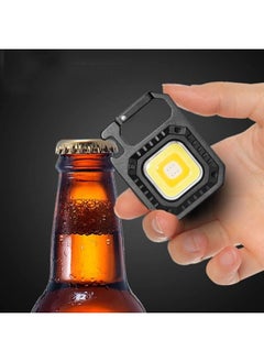 SHOPI LED COB Flashlight Keychain Light with Stand,500 Lumen Rechargeable Keychain Flashlights, 4 Light Modes Portable Pocket Light with Folding Bracket Bottle Opener for Camping Emergency and Fishing  - Image 5