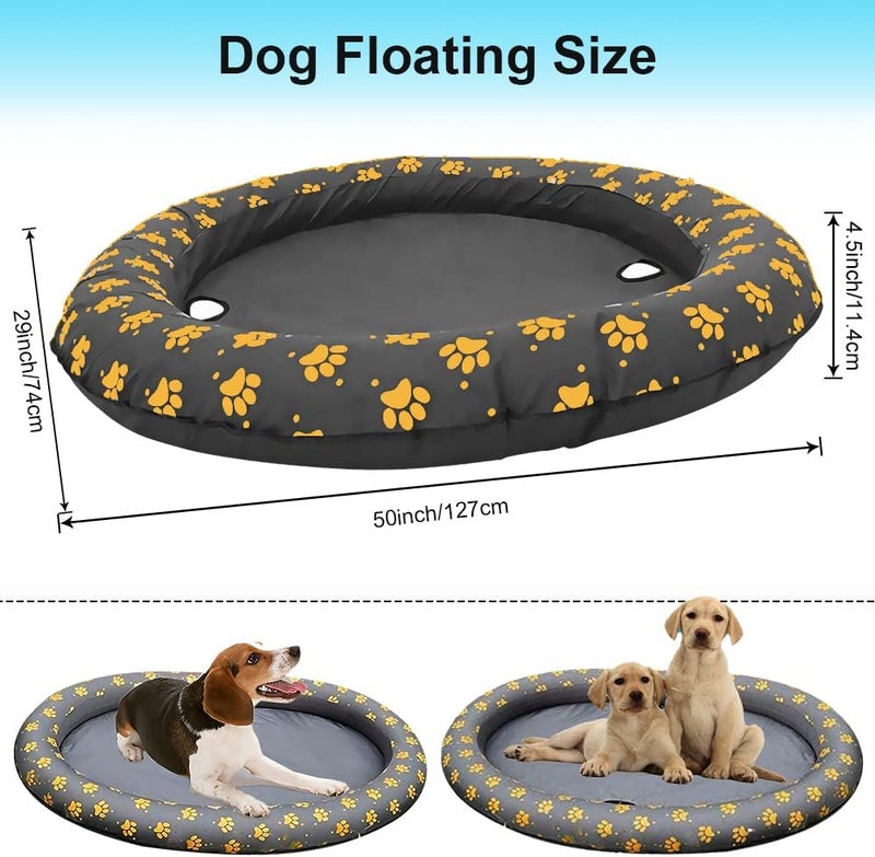 Ginkago Inflatable Pool Float for Adult Dogs and Puppies Pet Soft Dog Float Raft Inflatable Dog Swimming Float Dog Floating Row Bed for Pool and Lake (Grey) - Image 3
