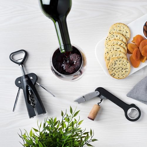 HOST Winged Corkscrew, Non-Stick Worm And Bottle Opener, 2-Blade Foil Cutter - Image 5