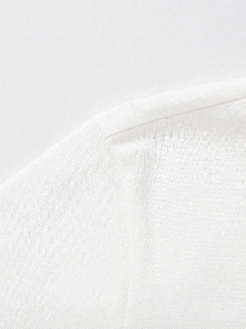 Balabala White Kids Unisex Round v-neck short-sleeved T-shirt  | Best Price UAE