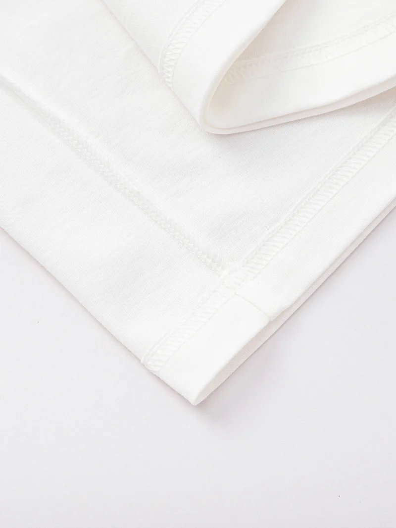 Balabala White Kids Unisex Round v-neck short-sleeved T-shirt  | Best Price UAE