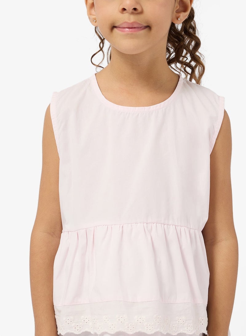 Pinata Pink Tier Lace Detail Top - Image 3