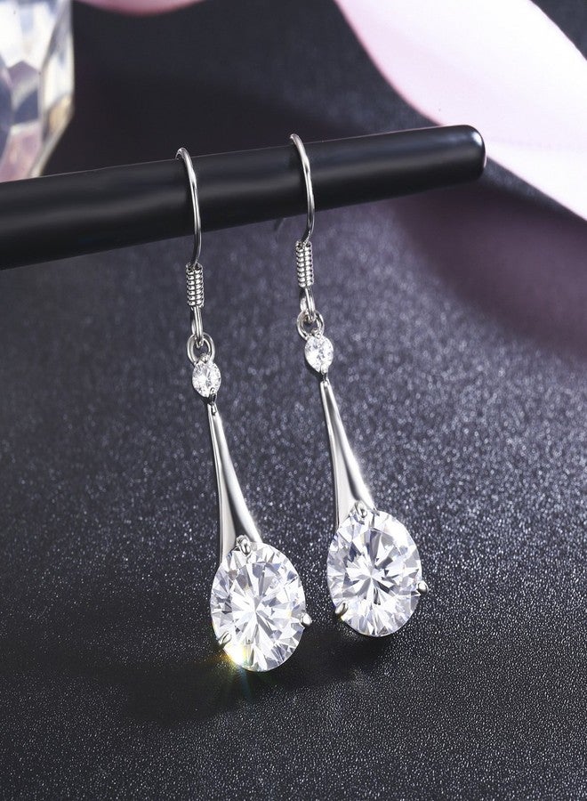 SBLING Platinum-Plated Cubic Zirconia Tear Drop Earrings - Image 2