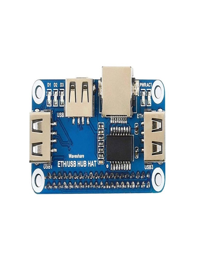 Waveshare Ethernet/USB HUB Hat for Raspberry Pi Stable Wired Ethernet Connection with 1x RJ45 Ethernet Port and 3x USB Ports Compatible with USB2.0/1.1 Fits The Zero/Zero W/Zero WH - Image 1